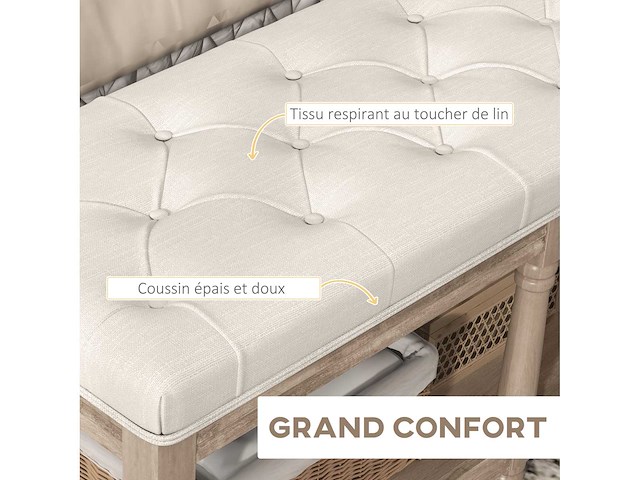 Bank, gestoffeerde bank 2 niveaus plank - afbeelding 6 van  6