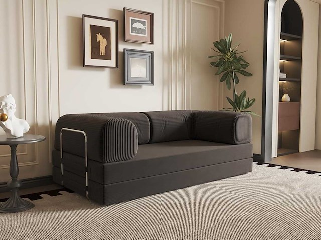 Bankbed 90x200x34 cm (anthraciet) - afbeelding 1 van  7