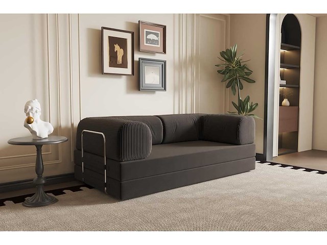 Bankbed 90x200x34 cm (anthraciet) - afbeelding 2 van  7