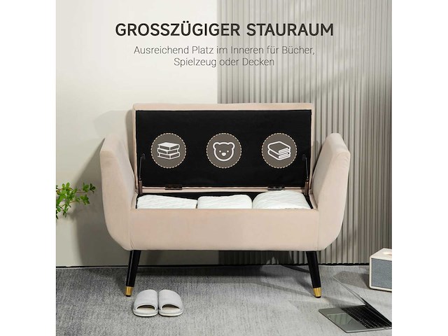 Banquette de luxe banc rembourré avec espace de rangement - afbeelding 7 van  11