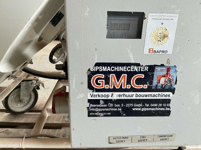 Bapro one 230v gips spuitmachine - pleistermachine - stucadoorsmateriaal - afbeelding 18 van  19