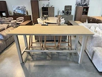Bar tuinset + 6 teak krukken