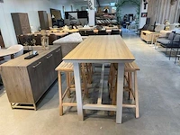Bar tuinset + 6 teak krukken - afbeelding 3 van  5