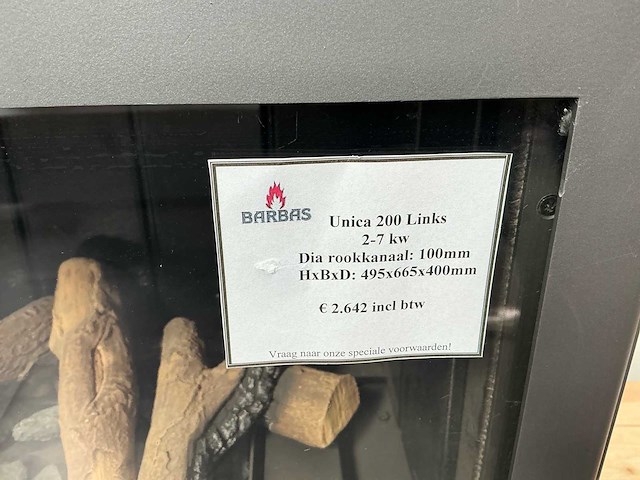 Barbas unico 200 links open verbranding gaskachel - afbeelding 5 van  5