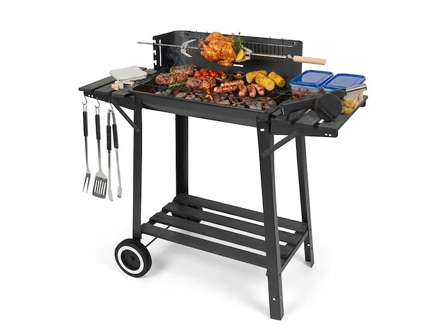 Barbecue houtskool met draaispit (3x) - afbeelding 1 van  1