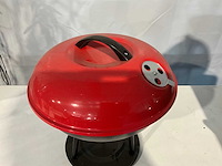 Barbecue houtskool rond - 35cm - rood/zwart - afbeelding 2 van  5