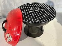 Barbecue houtskool rond - 35cm - rood/zwart - afbeelding 3 van  5