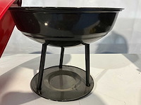 Barbecue houtskool rond - 35cm - rood/zwart - afbeelding 4 van  5