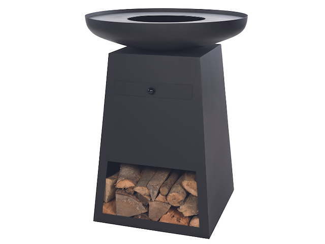 Barbecue met houtopslag oryx staal - zwart - afbeelding 1 van  7