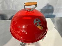 Barbecue rond - 30 cm - houtskool - rood - afbeelding 3 van  5