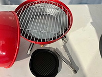 Barbecue rond - 30 cm - houtskool - rood - afbeelding 4 van  5
