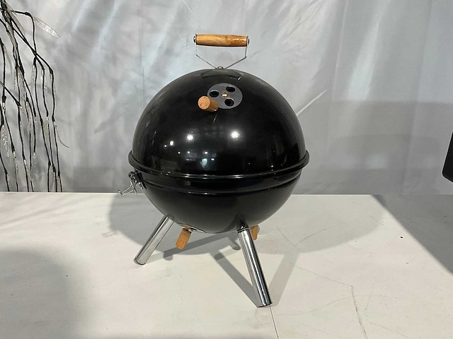 Barbecue rond - 30cm - houtskool - zwart - afbeelding 1 van  4