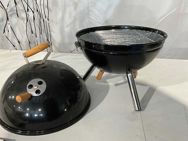 Barbecue rond - 30cm - houtskool - zwart - afbeelding 4 van  4
