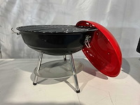 Barbecue rond - 35cm - rood/zwart - houtskool