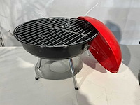 Barbecue rond - 35cm - rood/zwart - houtskool - afbeelding 2 van  5
