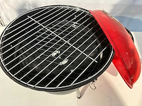 Barbecue rond - 35cm - rood/zwart - houtskool - afbeelding 3 van  5
