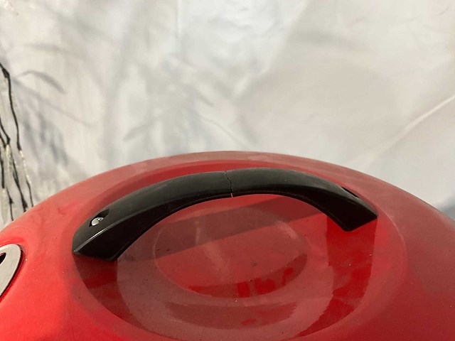 Barbecue rond - 35cm - rood/zwart - houtskool - afbeelding 5 van  5