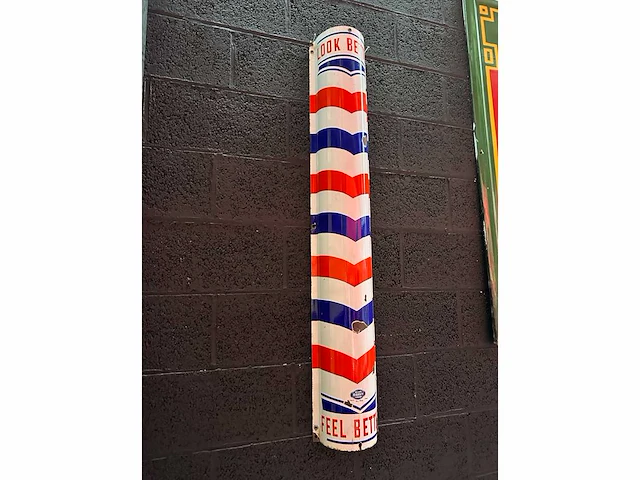 Barber pole emaille plaat - afbeelding 3 van  4
