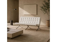 Barcelona 3-zits bank 153 x 80 x 82 cm - zitplaats 38 cm wit leer