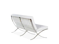 Barcelona 3-zits bank 153 x 80 x 82 cm - zitplaats 38 cm wit leer - afbeelding 2 van  3