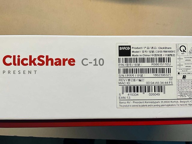 Barco clickshare c-10 draadloos vergadersysteem - afbeelding 2 van  7