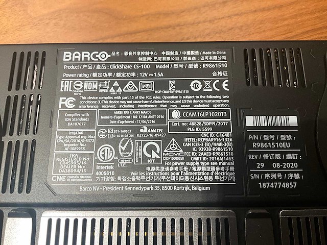 Barco clickshare cs-100 draadloos presentatiesysteem - afbeelding 2 van  4