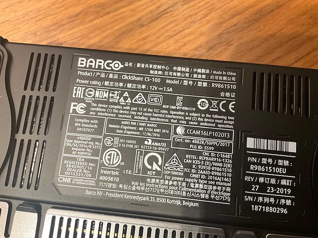 Barco clickshare cs-100 draadloos presentatiesysteem - afbeelding 3 van  5