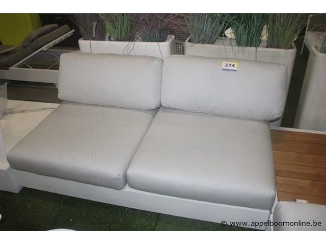 Bari frame 2-zit :kies je uitvoering: kleur aluminium wit mat | 2x bari/fano/truro rugleuning: 'kies je uitvoering: kleur aluminium wit mat | 2x zit en rugkussen large voor bari: - afbeelding 1 van  1