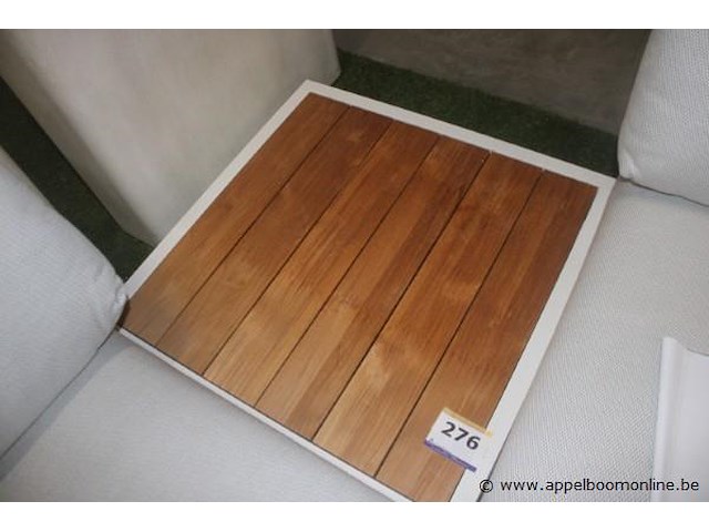 Bari salontafel 90/90cm blad teak - alu wit - afbeelding 1 van  1