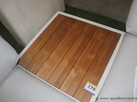 Bari salontafel 90/90cm blad teak - alu wit - afbeelding 1 van  1