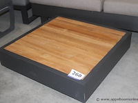 Bari salontafel 90x90x32cm met teak inleg - afbeelding 1 van  2