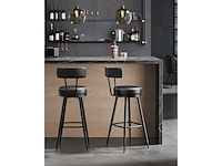 Barkruk - keukenstoel, gestoffeerde stoel, pu met naden (x6 mix) - afbeelding 9 van  11