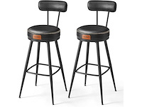 Barkruk - keukenstoel, gestoffeerde stoel, pu met naden (x6 mix) - afbeelding 10 van  11