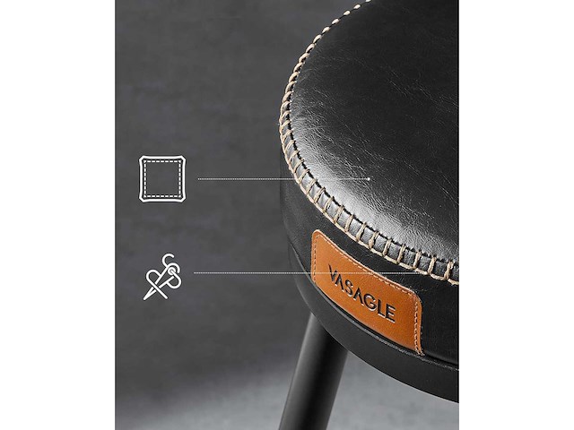 Barkruk - keukenstoel, gestoffeerde stoel, pu met naden (x6 mix) - afbeelding 11 van  11