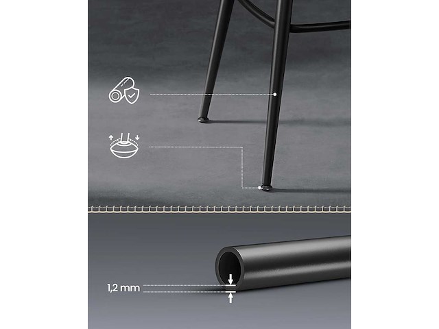 Barkruk - keukenstoel, gestoffeerde stoel, pu met naden (x6 mix) - afbeelding 4 van  6