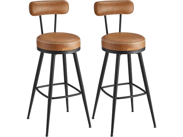 Barkruk - keukenstoel, gestoffeerde stoel, pu met naden (x6 mix) - afbeelding 5 van  6