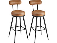 Barkruk - keukenstoel, gestoffeerde stoel, pu met naden (x6 mix) - afbeelding 5 van  6