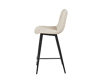 Barkruk ecru chenille stof (4x) - afbeelding 3 van  8