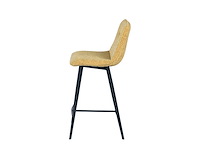 Barkruk geel chenille (4x) - afbeelding 2 van  4