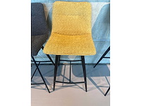 Barkruk geel chenille (4x) - afbeelding 4 van  4