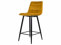 Barkruk geel velvet (4x) - afbeelding 1 van  5