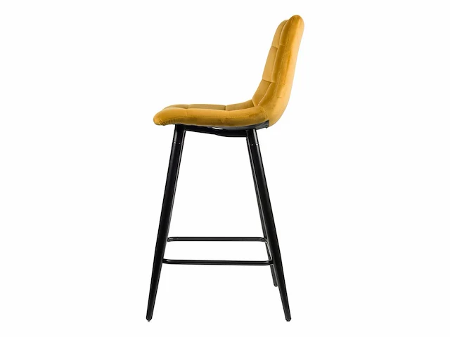 Barkruk geel velvet (4x) - afbeelding 4 van  5