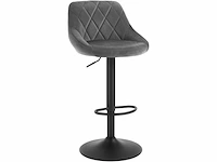 Barkrukset van 2, verstelbare hoogte, fluweel, donkergrijs - afbeelding 4 van  9