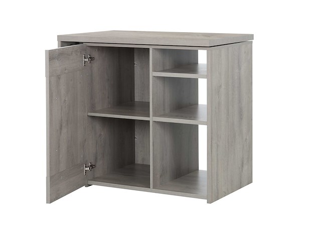 Barmeubel bosy 160x60 met opbergmogelijkheden - lichtgrijze eik - afbeelding 1 van  4