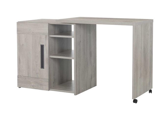 Barmeubel bosy 160x60 met opbergmogelijkheden - lichtgrijze eik - afbeelding 2 van  4