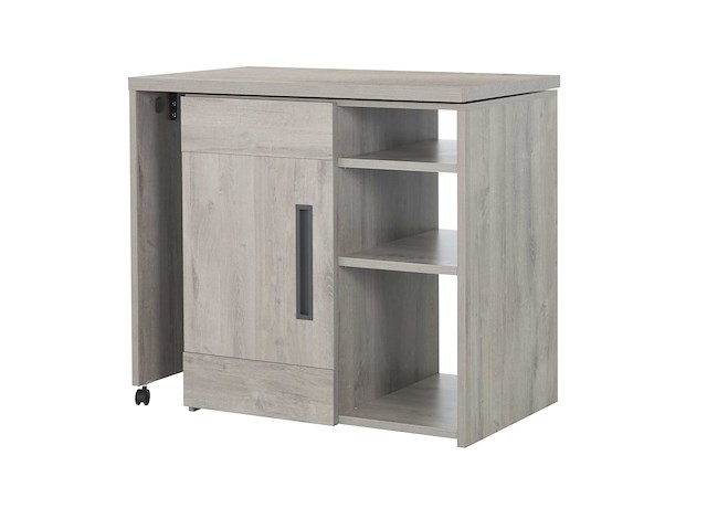 Barmeubel bosy 160x60 met opbergmogelijkheden - lichtgrijze eik - afbeelding 3 van  4