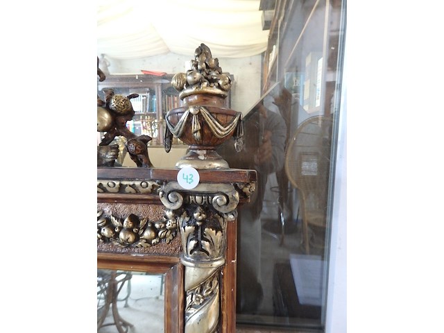 Barok antieken spiegel 160cmx82cm - afbeelding 4 van  4