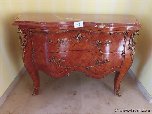 Barok commode met marmeren blad - afbeelding 1 van  11