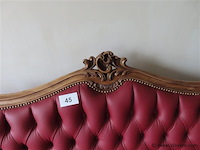 Barok salon 3+1+1 leder en houtsnijwerk - afbeelding 5 van  9