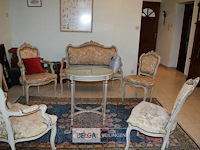 Barok/rococostijl , set van bank, stoelen en tafeltje - afbeelding 4 van  11